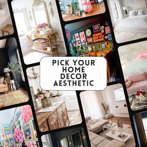 home decor aesthetic options, maximalist, minimalist, boho chic, vintage, feminine