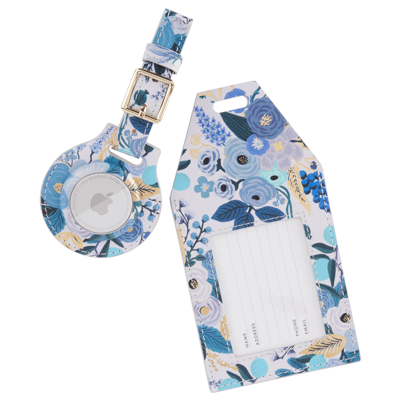 rifle paper co luggage tag with air tag holder